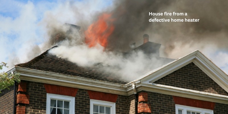 House fire from a defective home heater